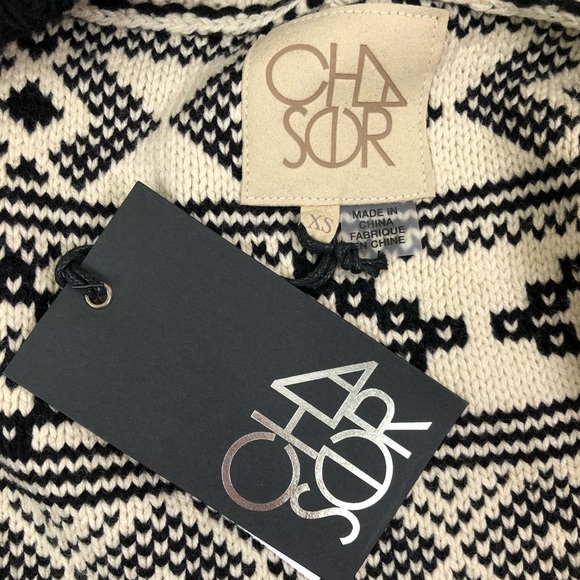 Chaser contrast stitch cardigan sweater Knit XS - Picture 6 of 8